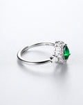 925 Sterling Silver Emerald Green Pear Ring | Adjustable Luxury Ring for Women