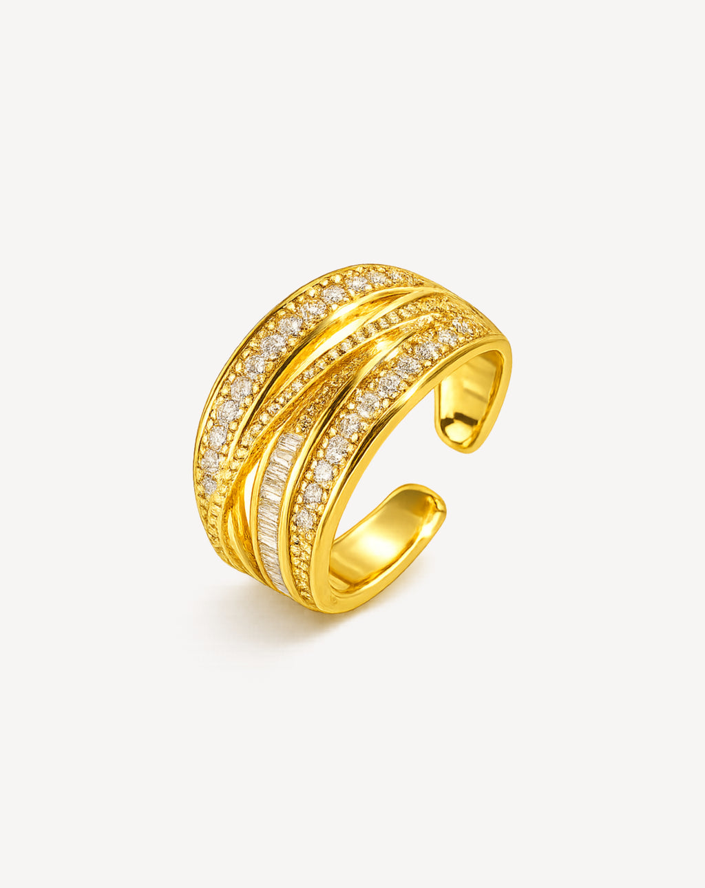 Gold-Plated Multi-Layer Adjustable Ring for Women | Revosha