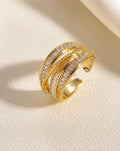Gold-Plated Multi-Layer Adjustable Ring for Women | Revosha