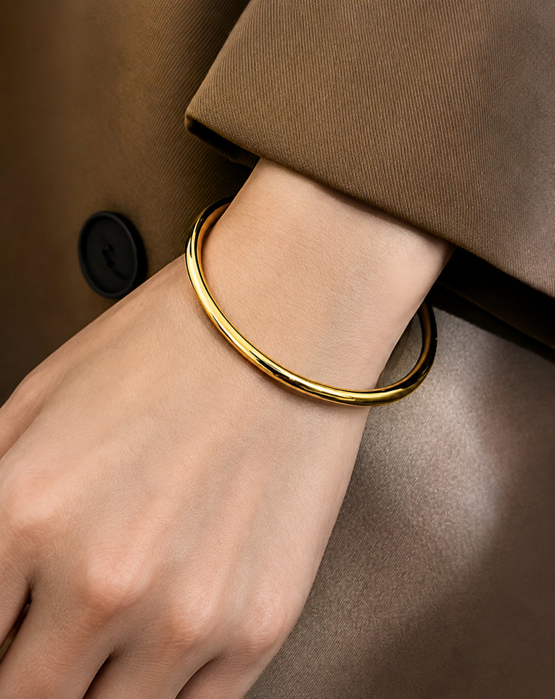 Minimalist Titanium Steel Bangle | Gold & Silver Finish
