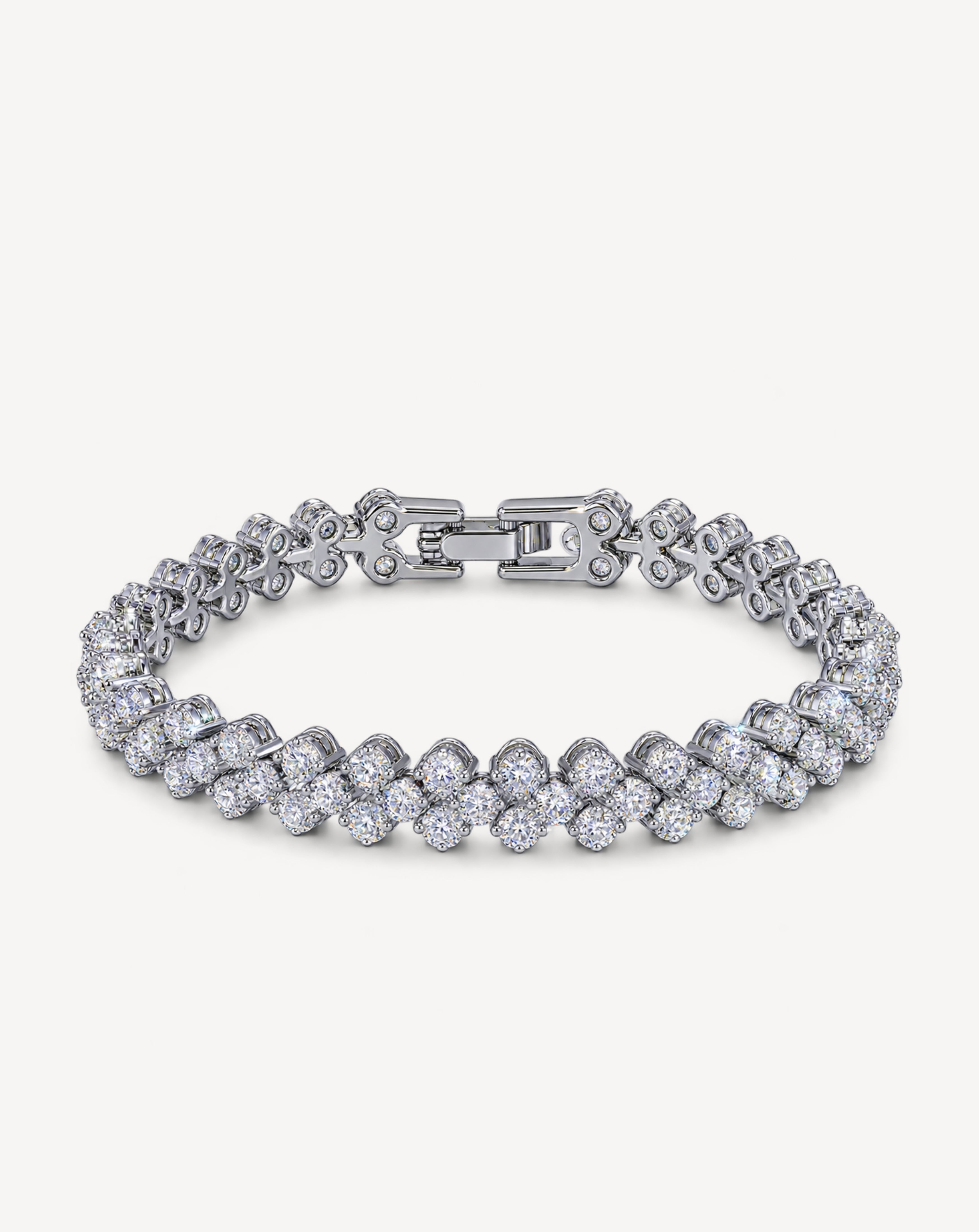 Zircon Flower Tennis Bracelet | Gold-Plated Copper | Women's Bracelet