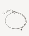 925 Silver Asymmetrical Double-Layer Bracelet | Adjustable