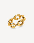 Gold Plated Titanium Steel Chain Ring for Women