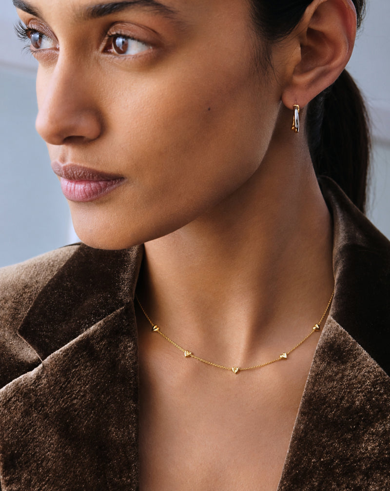 Heart Layered Choker Necklace for Women | 925 Silver