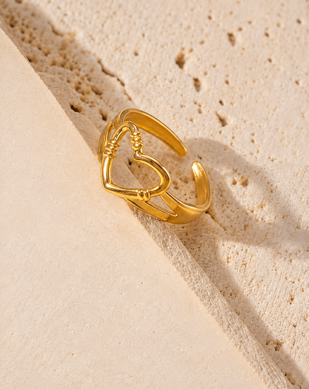 Gold Plated Heart Knot Open Ring for Women - product image 4