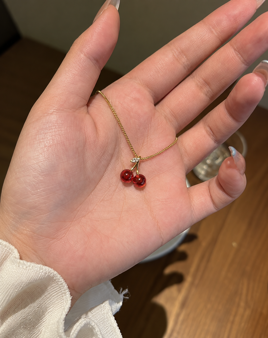 Gold Plated Cherry Pendant Necklace for Women - product image 3