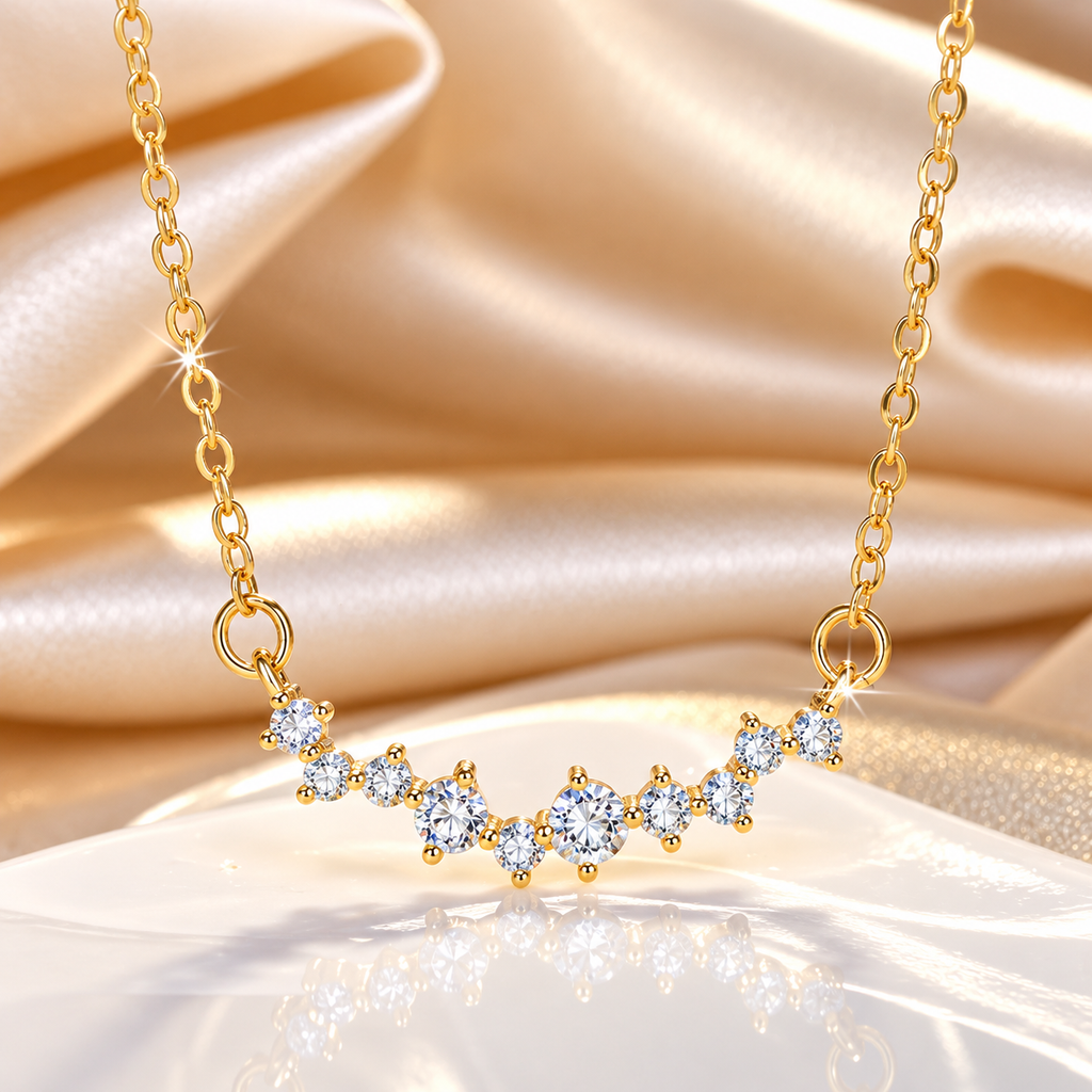 Gold Plated Crystal Floral Pendant Necklace for Women - product image 4