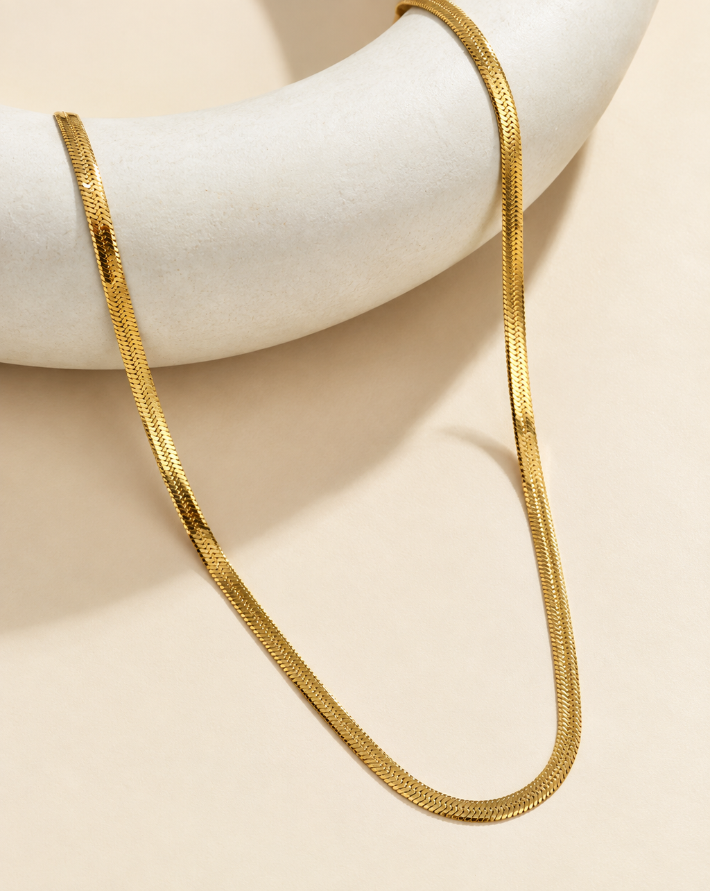 Gold Plated Herringbone Chain Necklace for Women - product image 6