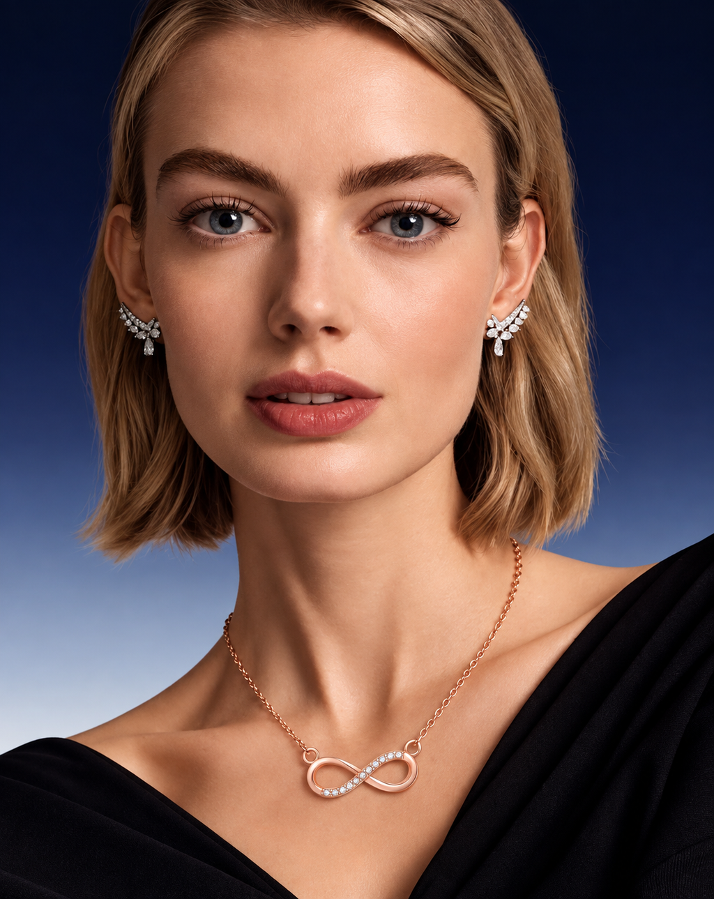 Rose Gold Plated Infinity Crystal Necklace for Women - product image 2