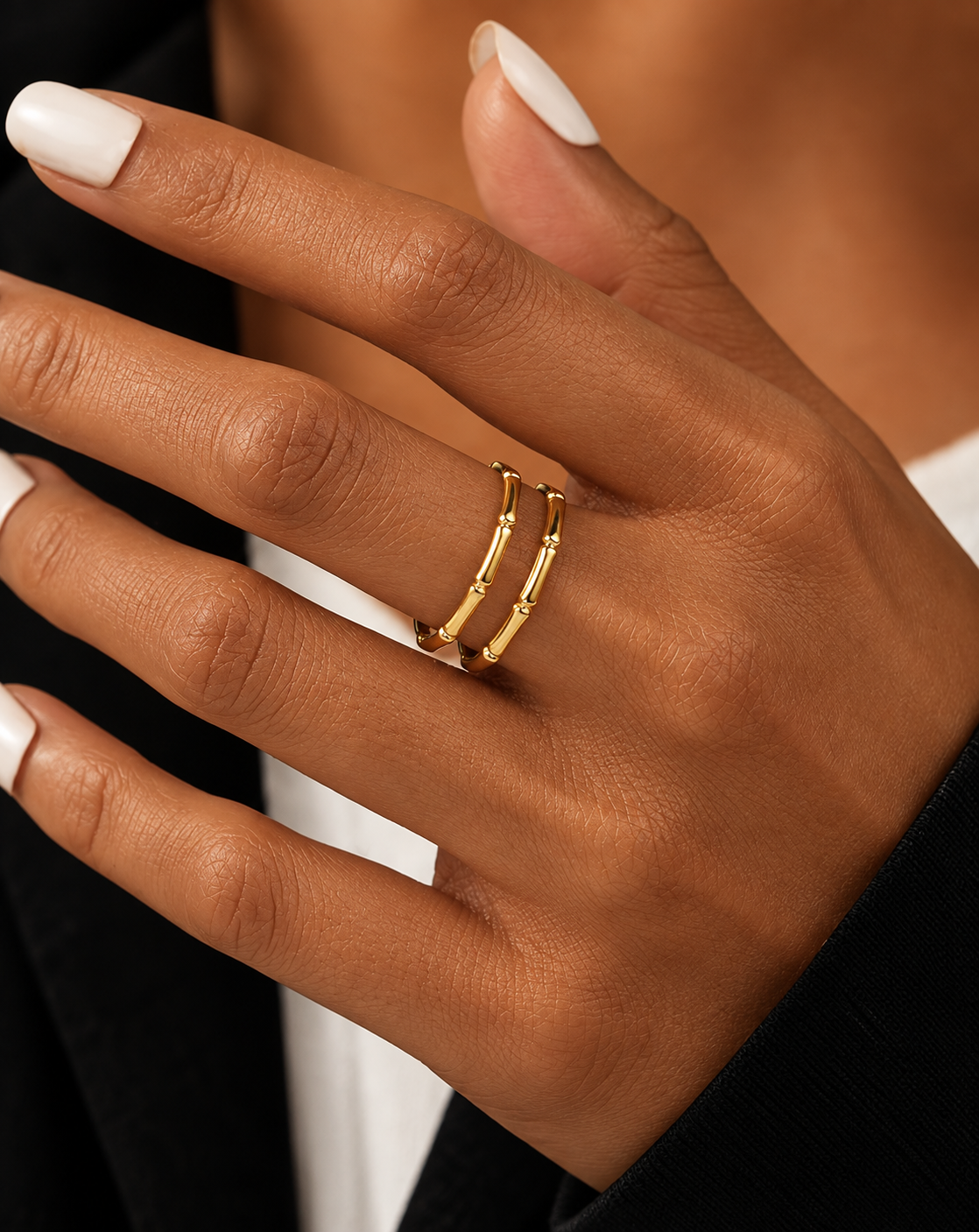Gold Plated Double Band Open Ring for Women - product image 2