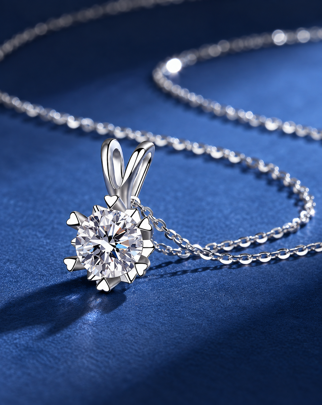 Silver Plated Crystal Starburst Pendant Necklace for Women - product image 4
