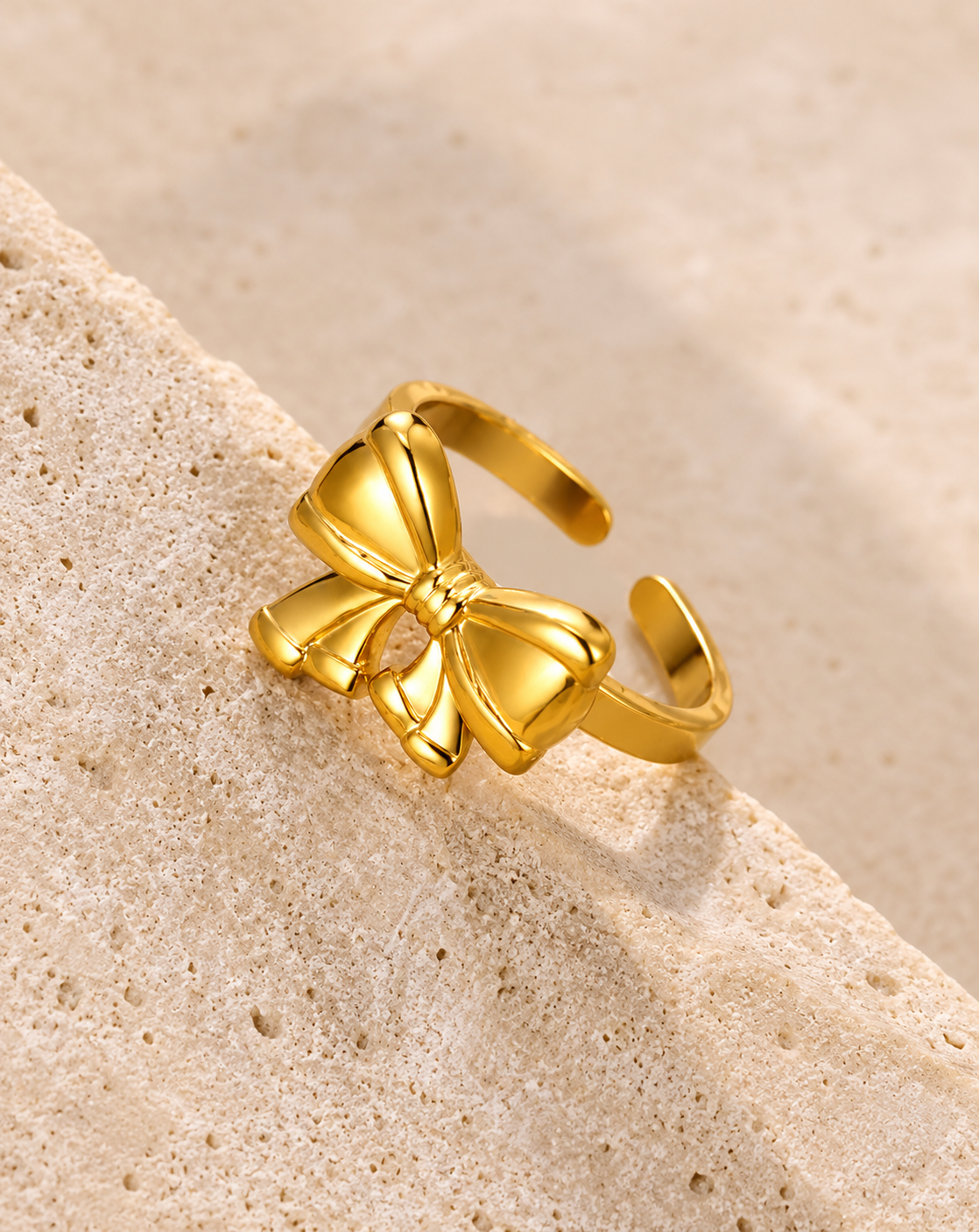 Gold Plated Bow Statement Open Ring for Women - product image 4