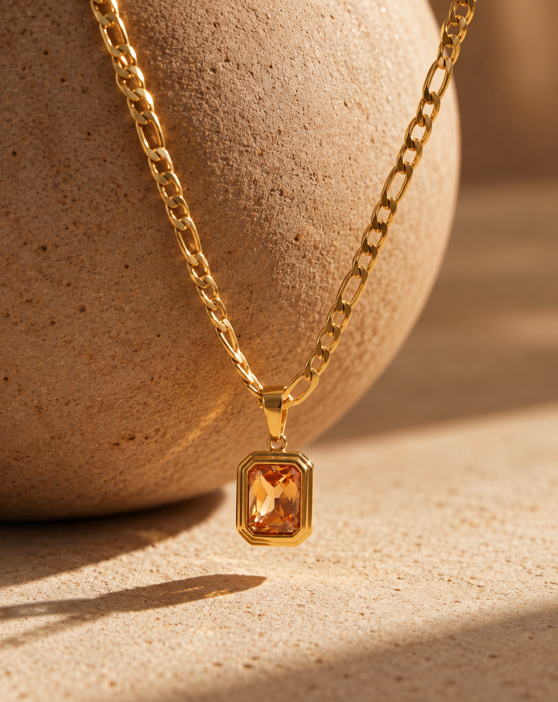 Gold Plated Brown Crystal Pendant Necklace for Women - product image 4