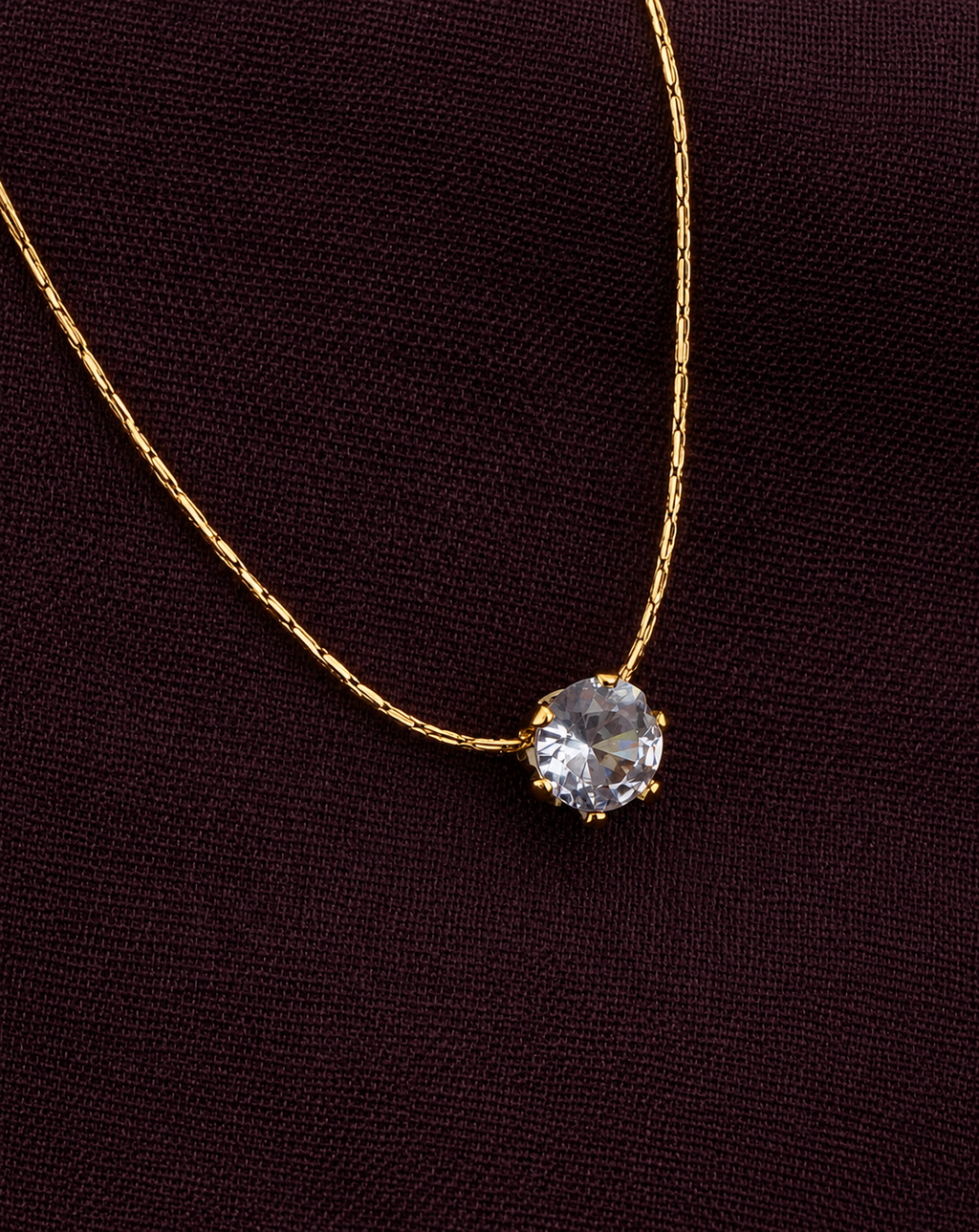 Gold Plated Round Crystal Pendant Necklace for Women - product image 3