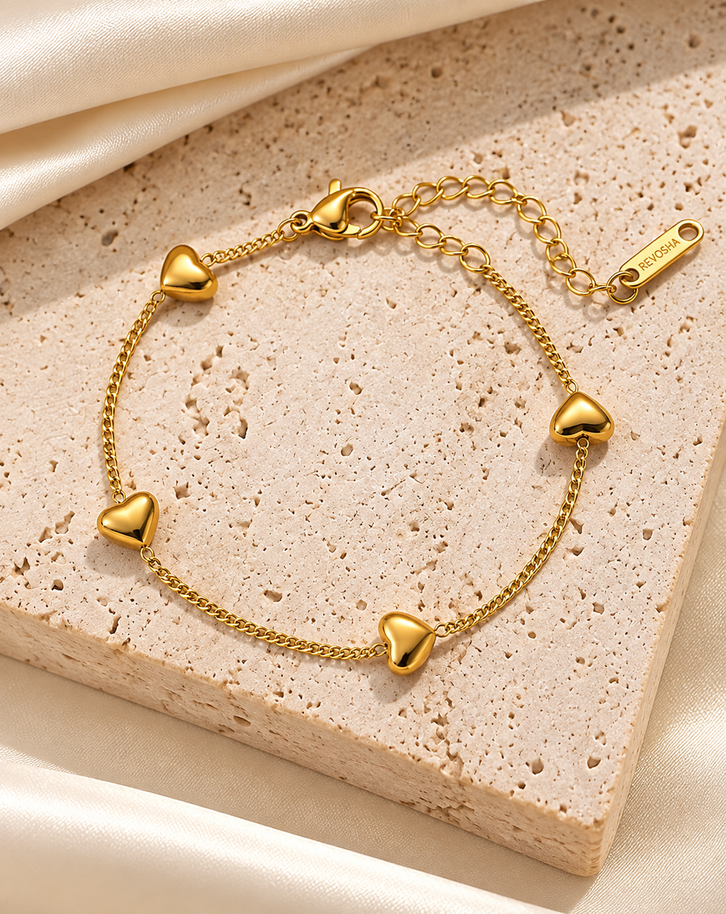 Gold Plated Heart Charm Chain Bracelet for Women - product image 4