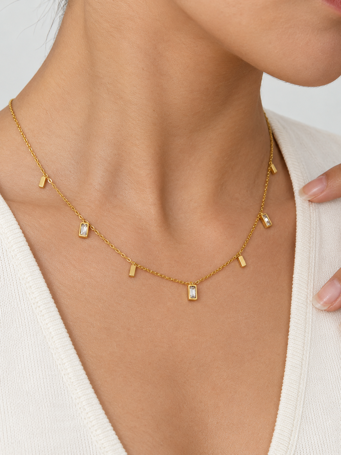 Gold Plated Geometric Dual Layer Necklace for Women - product image 2