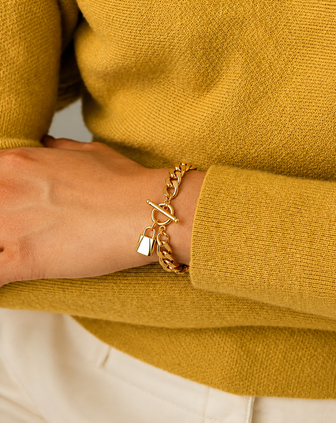 Gold Heart Lock Chain Bracelet | Women's Fashion Jewellery