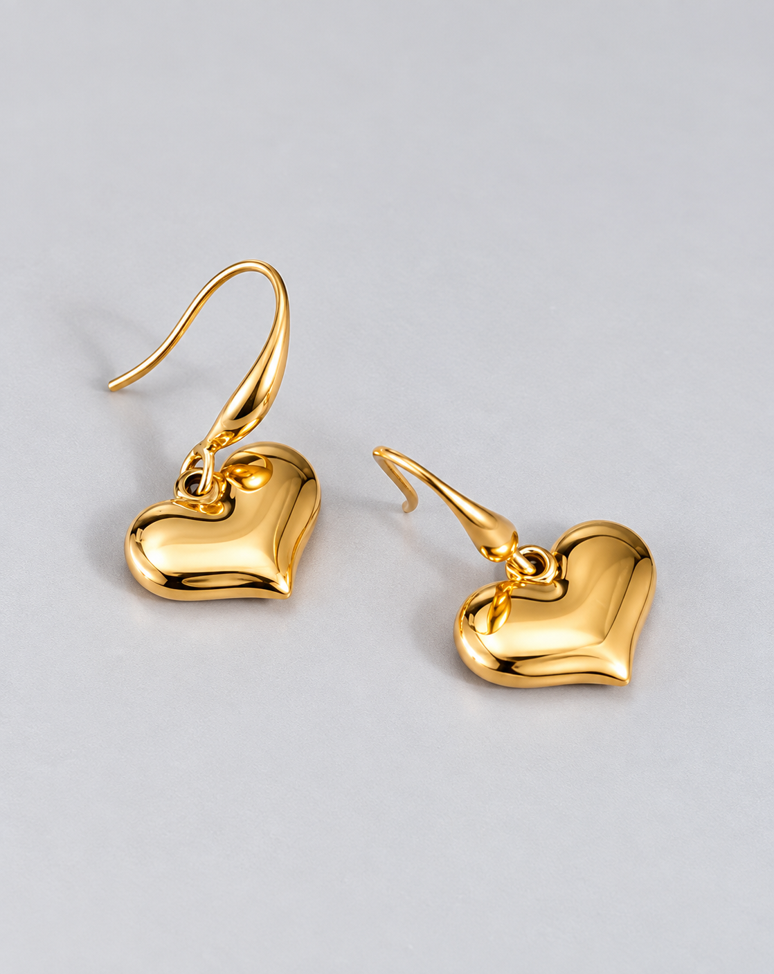 Gold Plated Heart Drop Earrings for Women - product image 4