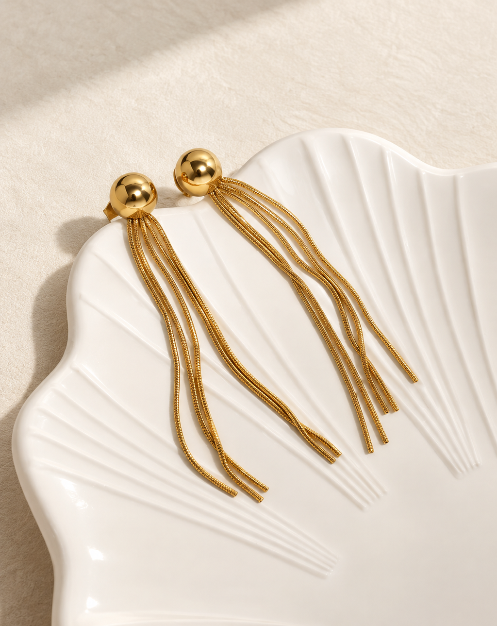 Gold Plated Long Chain Drop Earrings for Women - product image 4