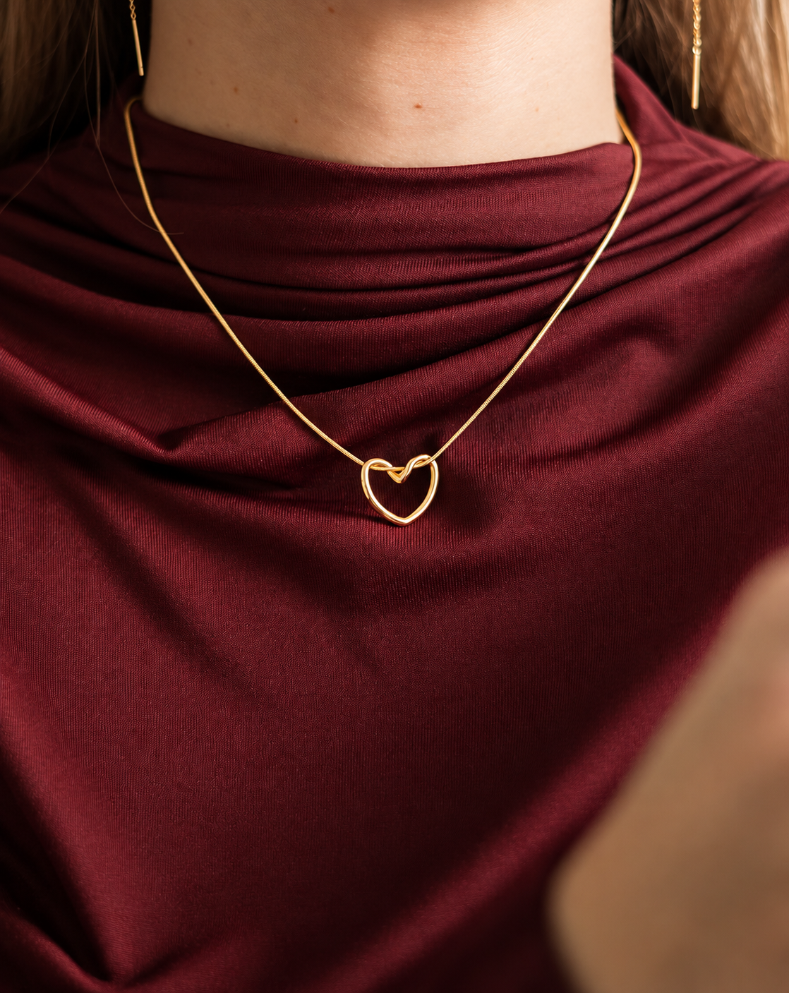 Gold Plated Heart Link Pendant Necklace for Women - product image 2