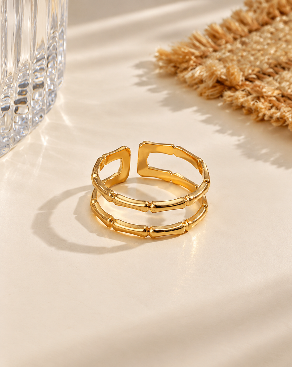Gold Plated Double Band Open Ring for Women - product image 4