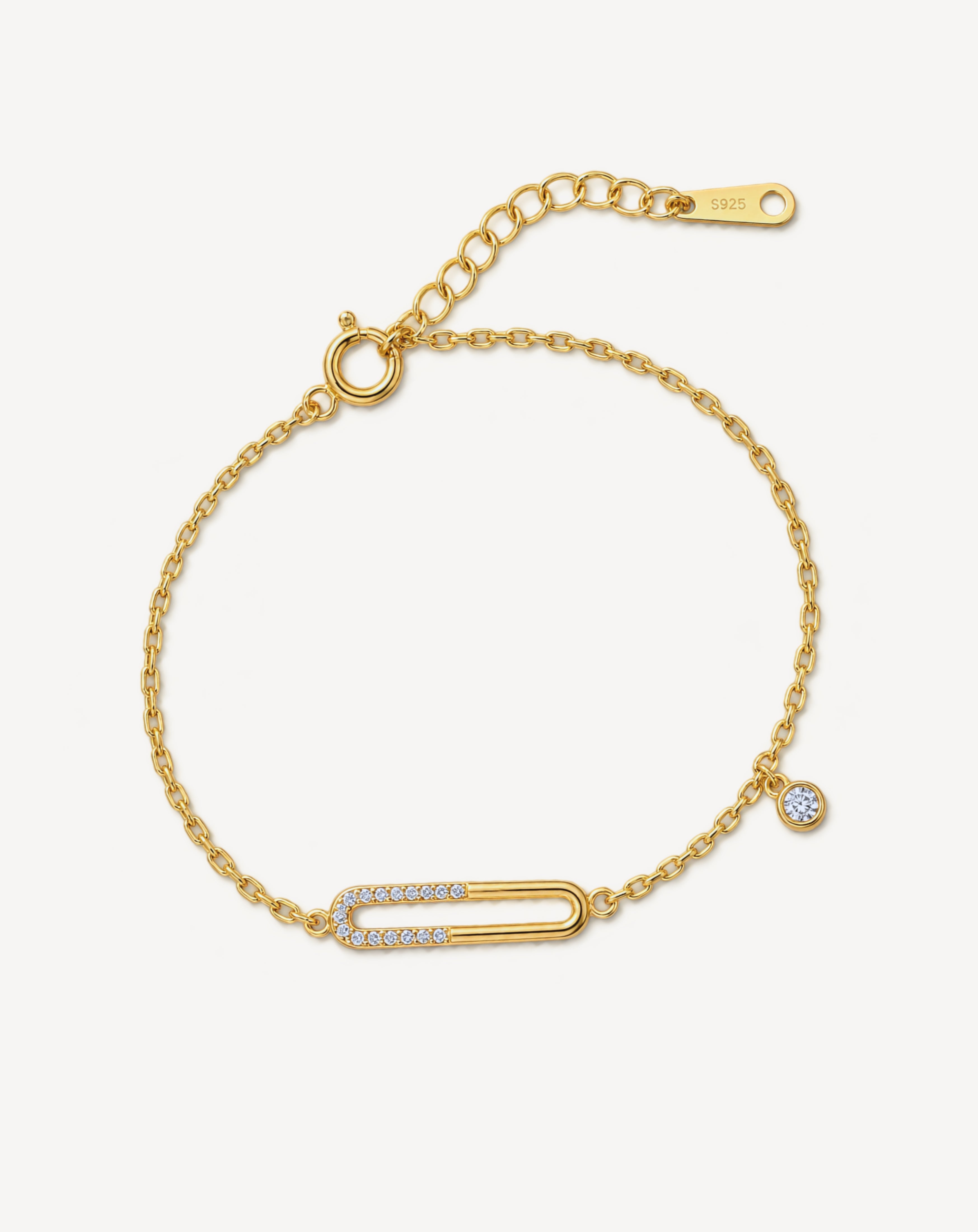 925 Silver Geometric Oval Bar Bracelet | Minimalist
