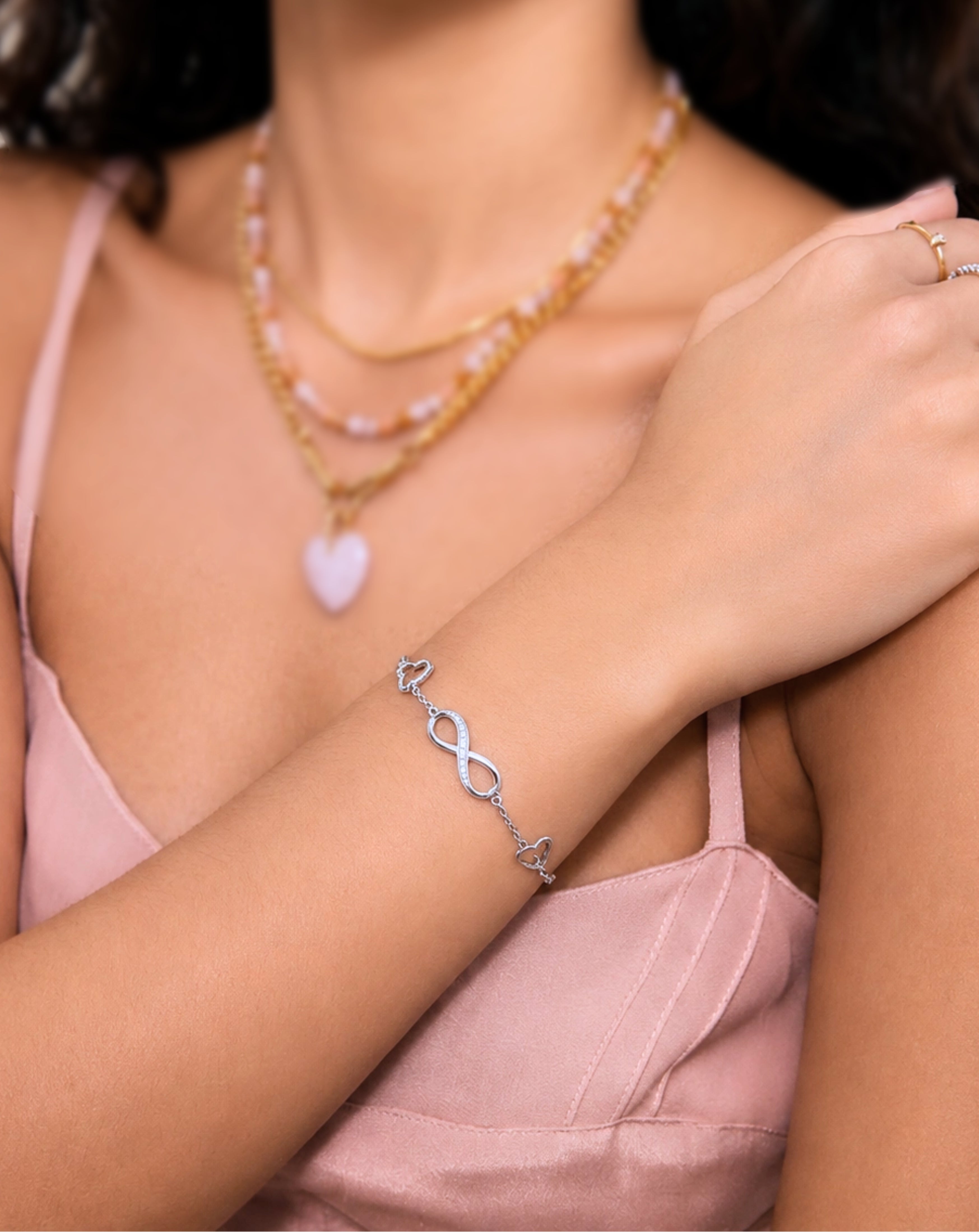 Infinite Love 925 Sterling Silver Bracelet for Women