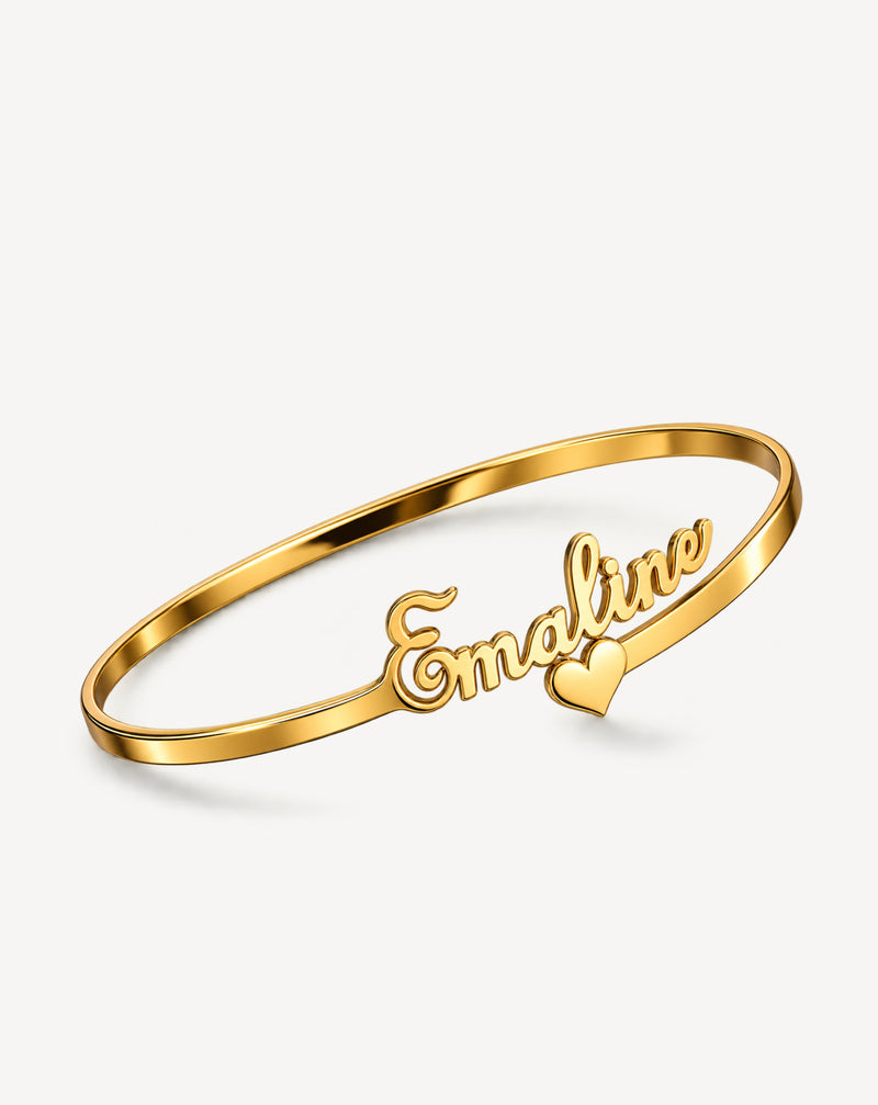 Personalized Stainless Steel Name Bracelet | Custom Heart Bracelet