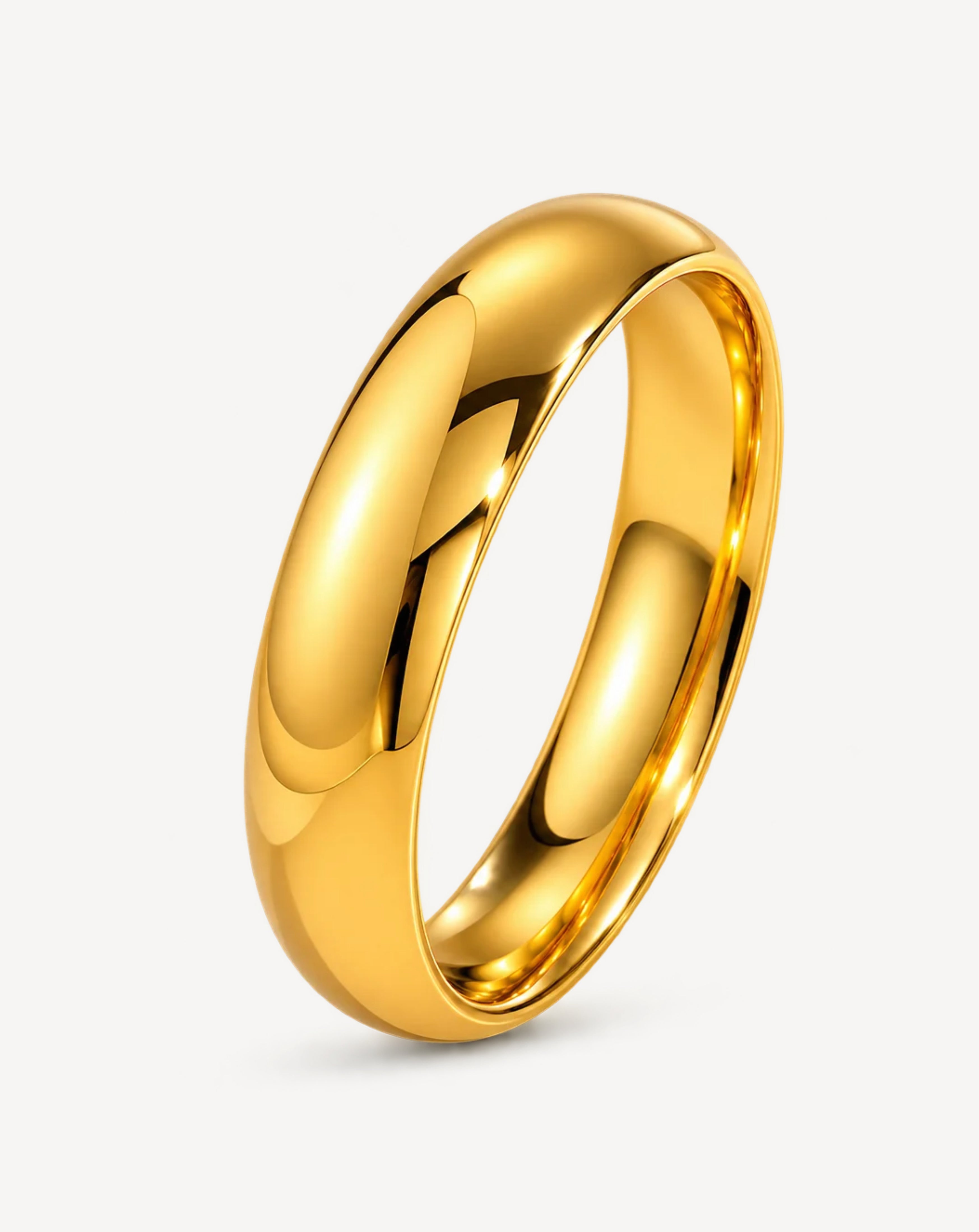 Non-Fading Gold Titanium Steel Round Bangle | Minimalist Bracelet