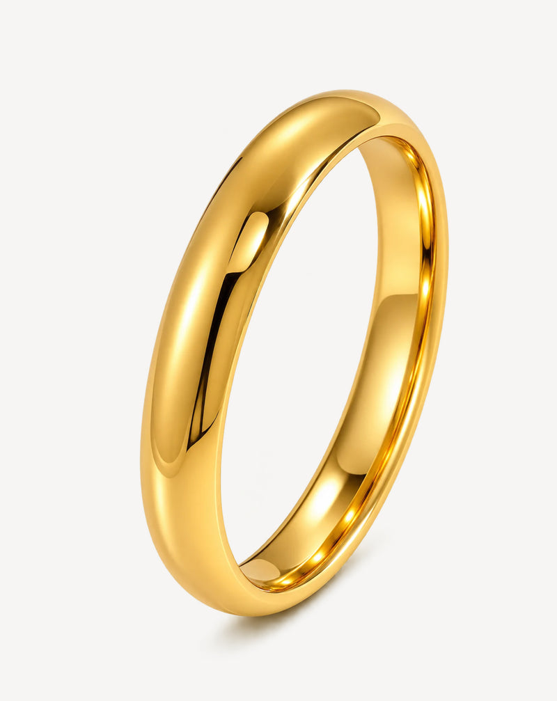 Non-Fading Gold Titanium Steel Round Bangle | Minimalist Bracelet