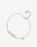 925 Silver Geometric Oval Bar Bracelet | Minimalist