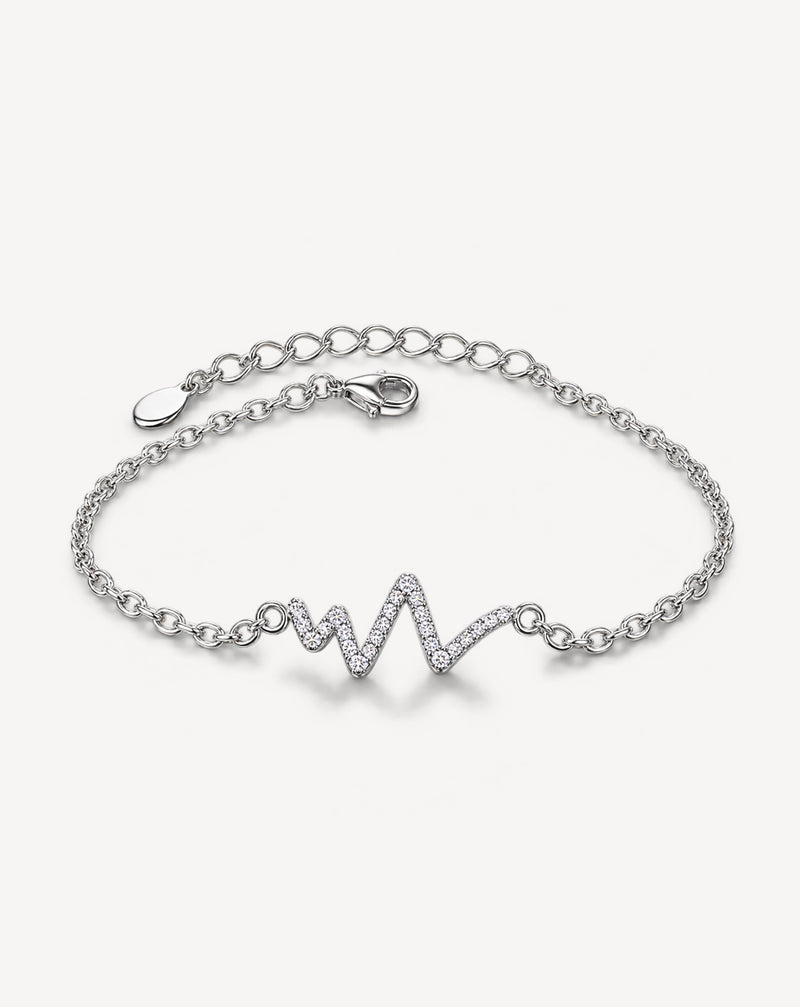 Heartbeat ECG Chain Bracelet | Women's Silver Jewellery