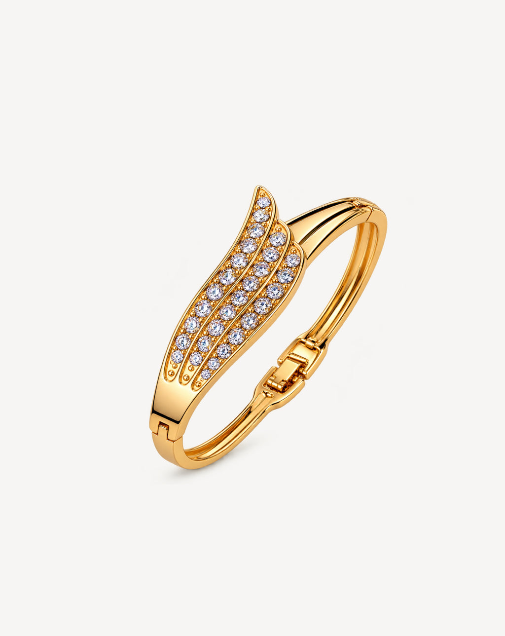 Gold-Tone Crystal Angel Wing Bracelet | Elegant Fashion Jewellery