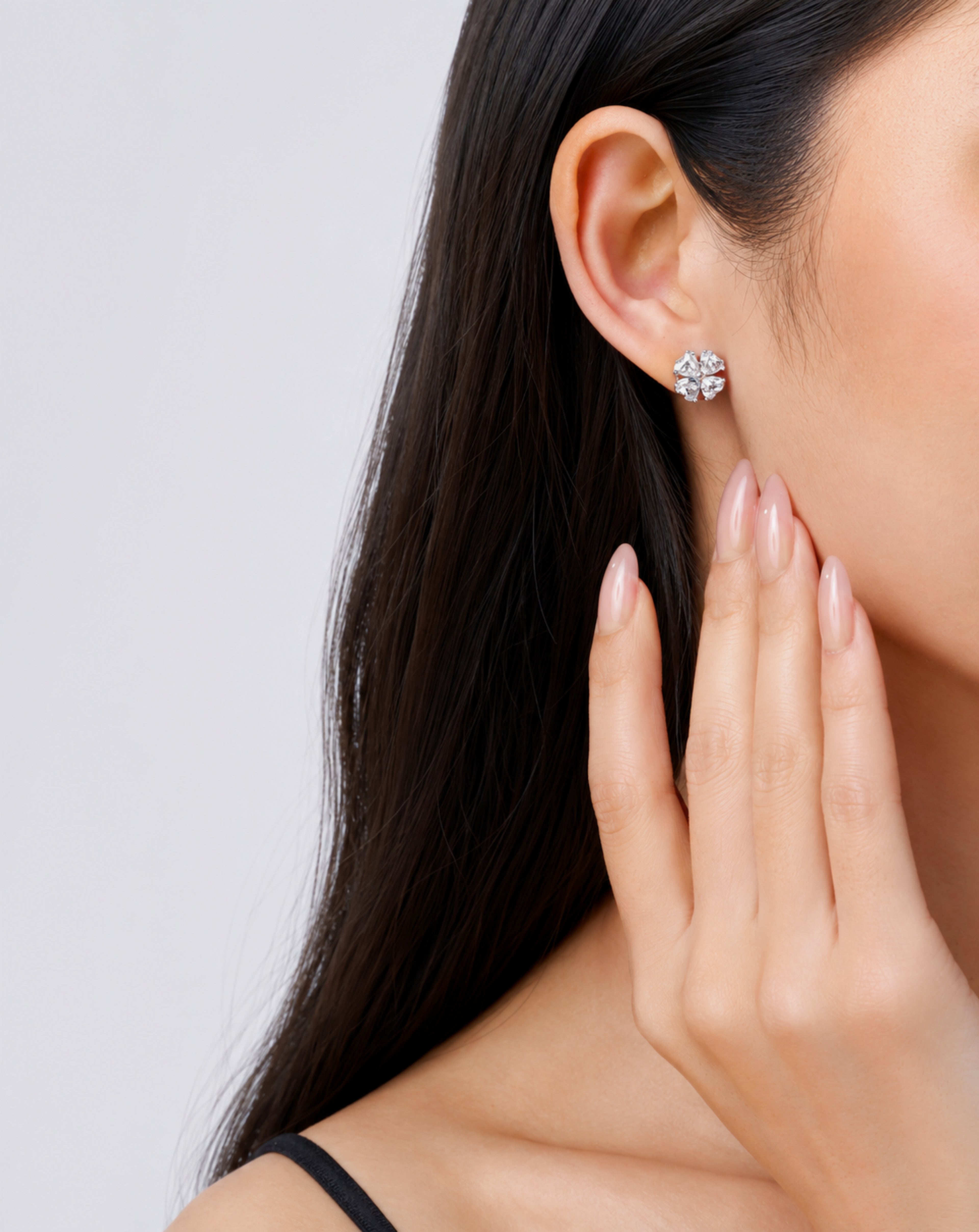Moissanite Stud Earrings | Platinum-Plated S925 Silver