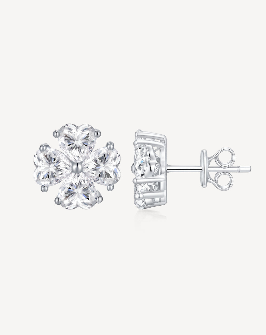 Moissanite Stud Earrings | Platinum-Plated S925 Silver