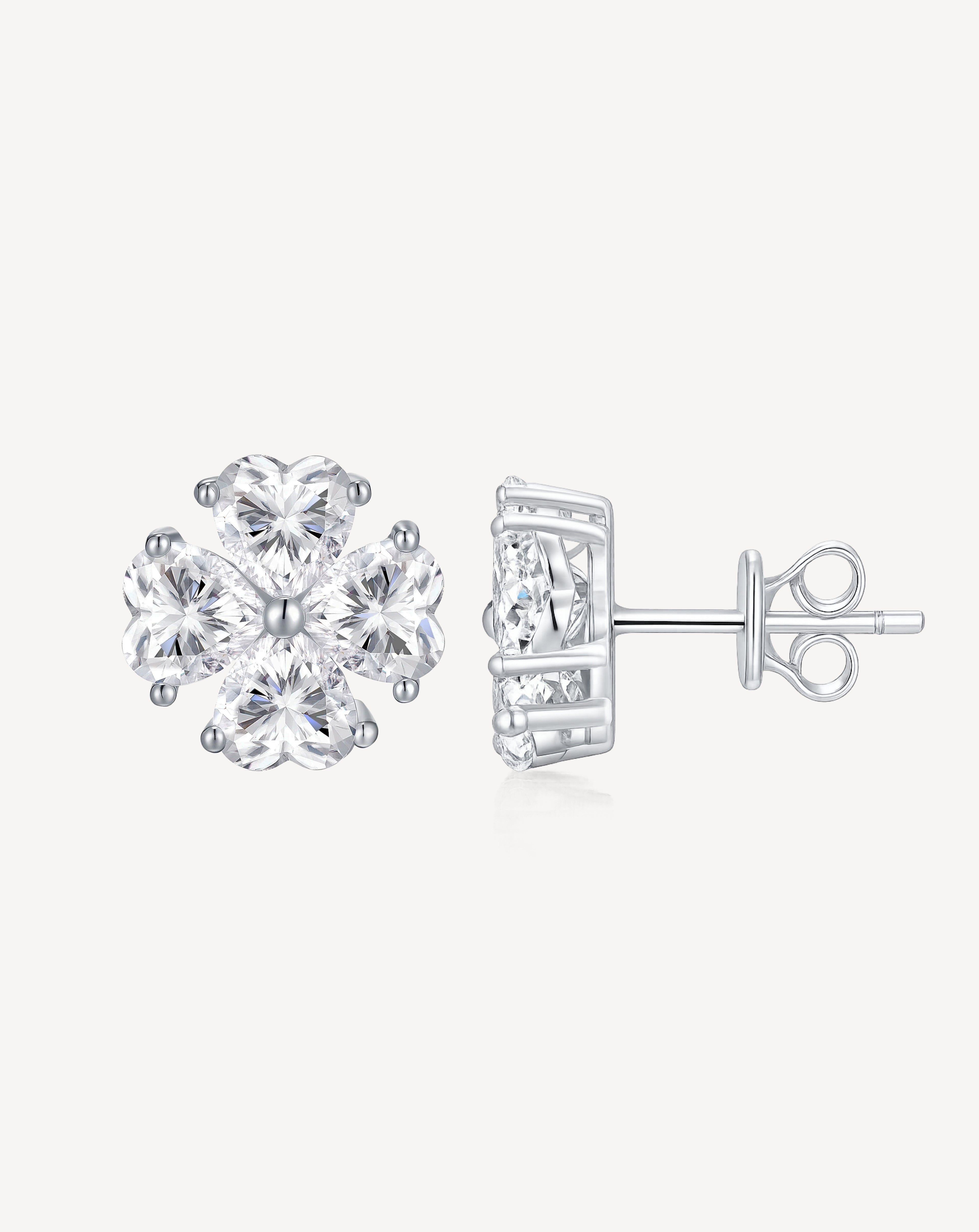 Moissanite Stud Earrings | Platinum-Plated S925 Silver