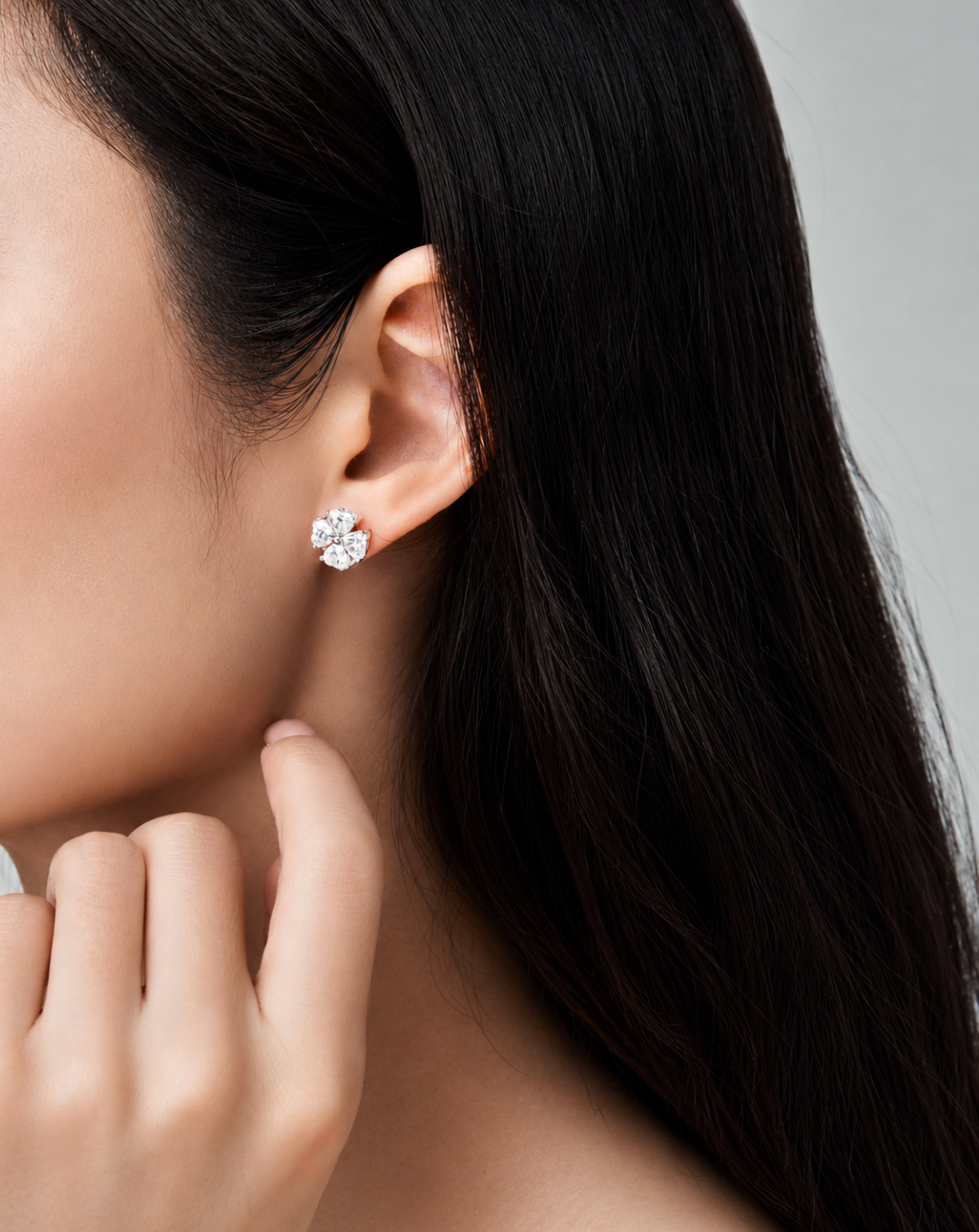 Moissanite Stud Earrings | Platinum-Plated S925 Silver