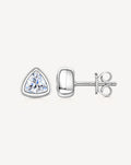 Moissanite Triangle Stud Earrings | Platinum-Plated S925 Silver
