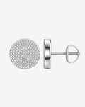 Moissanite Round Pavé Stud Earrings | Platinum-Plated S925 Silver