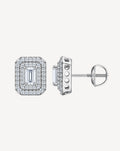 Moissanite Octagonal Stud Earrings | Platinum-Plated S925 Silver