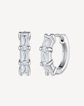 Moissanite Octagonal Hoop Earrings | Platinum-Plated S925 Silver