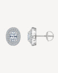 A Luxurious And Fashionable Minimalist Jewelry Earring Set Featuring Top-quality Moissanite Stones, Made Of S925 Silver Electroplated With Platinum.