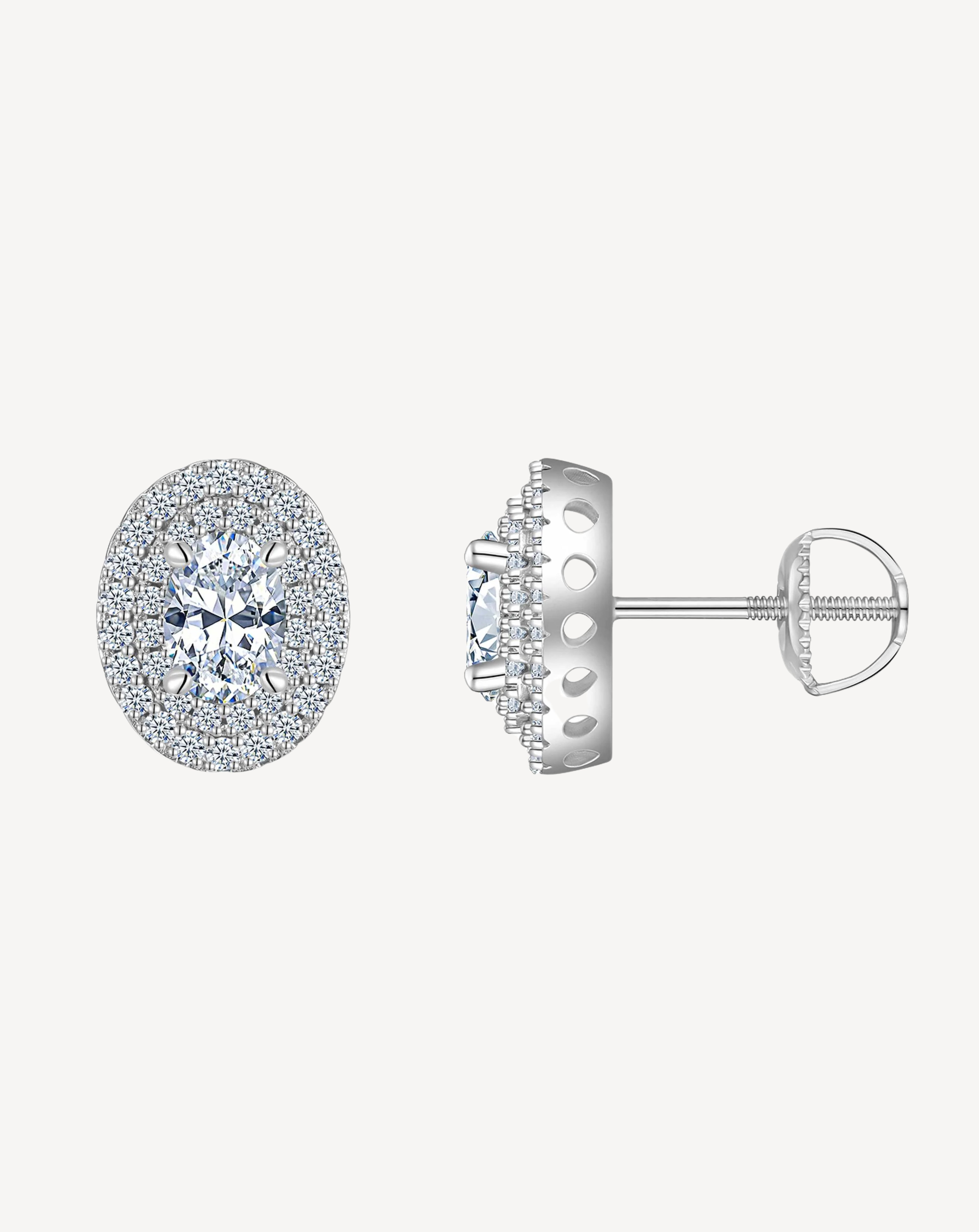 A Luxurious And Fashionable Minimalist Jewelry Earring Set Featuring Top-quality Moissanite Stones, Made Of S925 Silver Electroplated With Platinum.