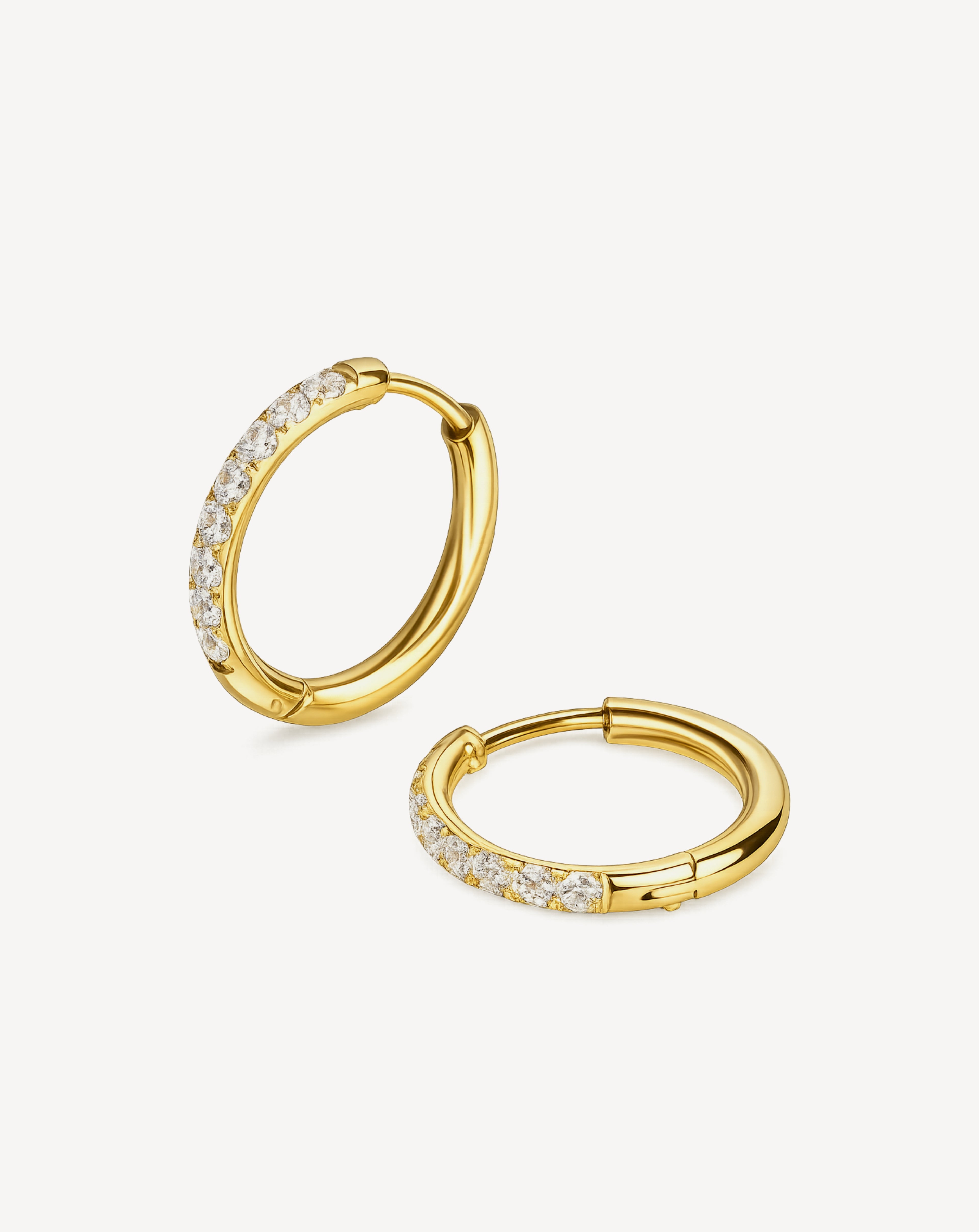 Diamond-studded Earring Titanium Steel Gold Simplicity