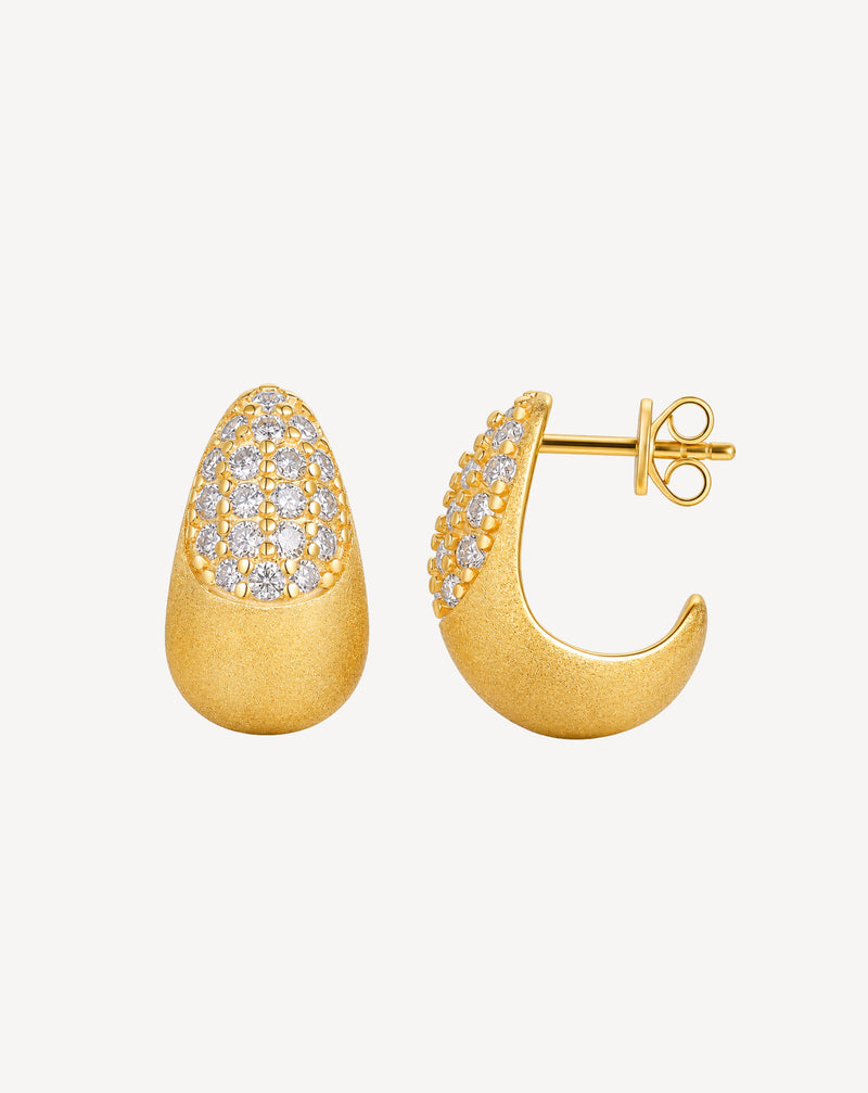 Morganite Stud Earrings in Gold-Plated S925 Silver