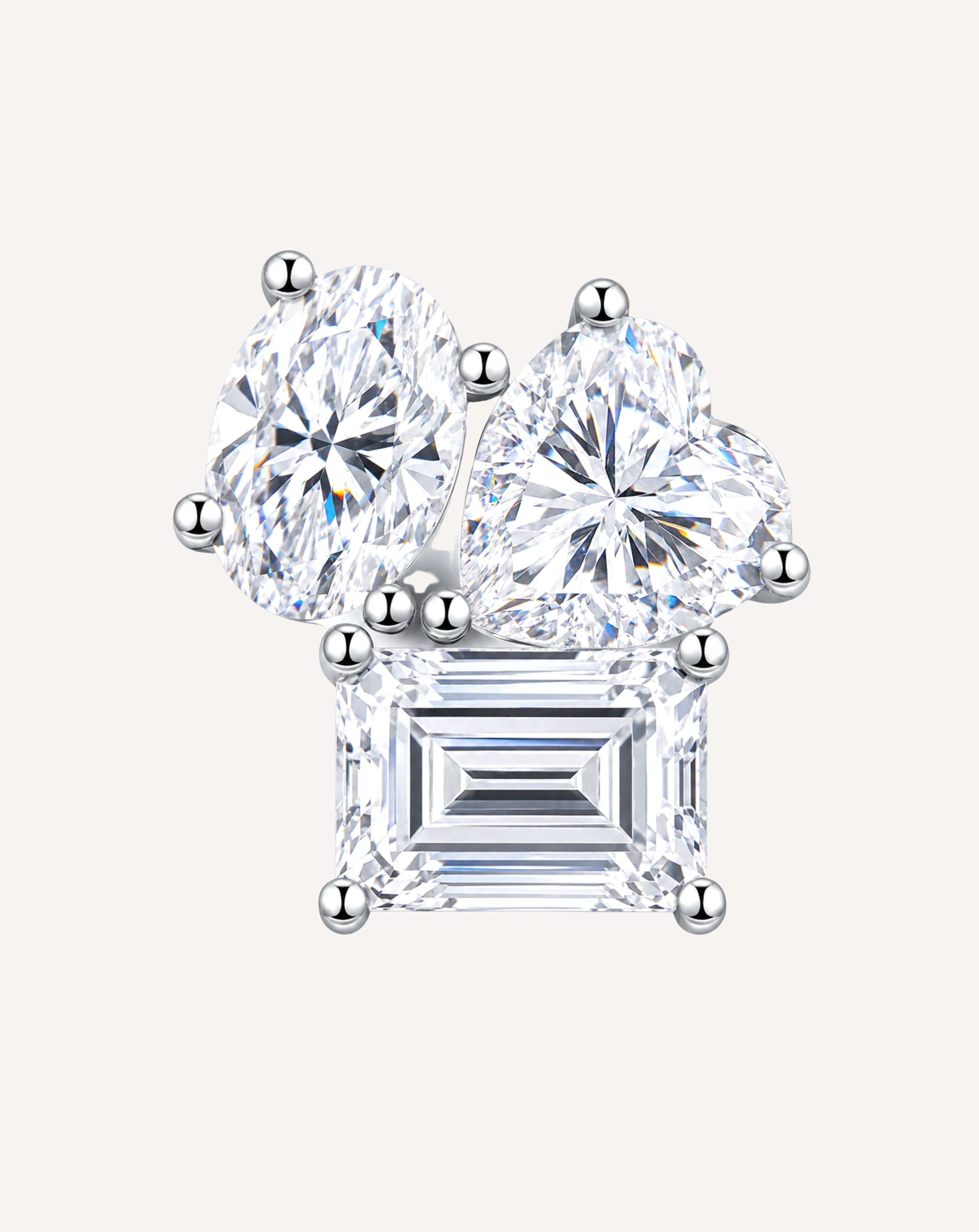 Morganite Floral Stud Earrings | Platinum-Plated S925 Silver