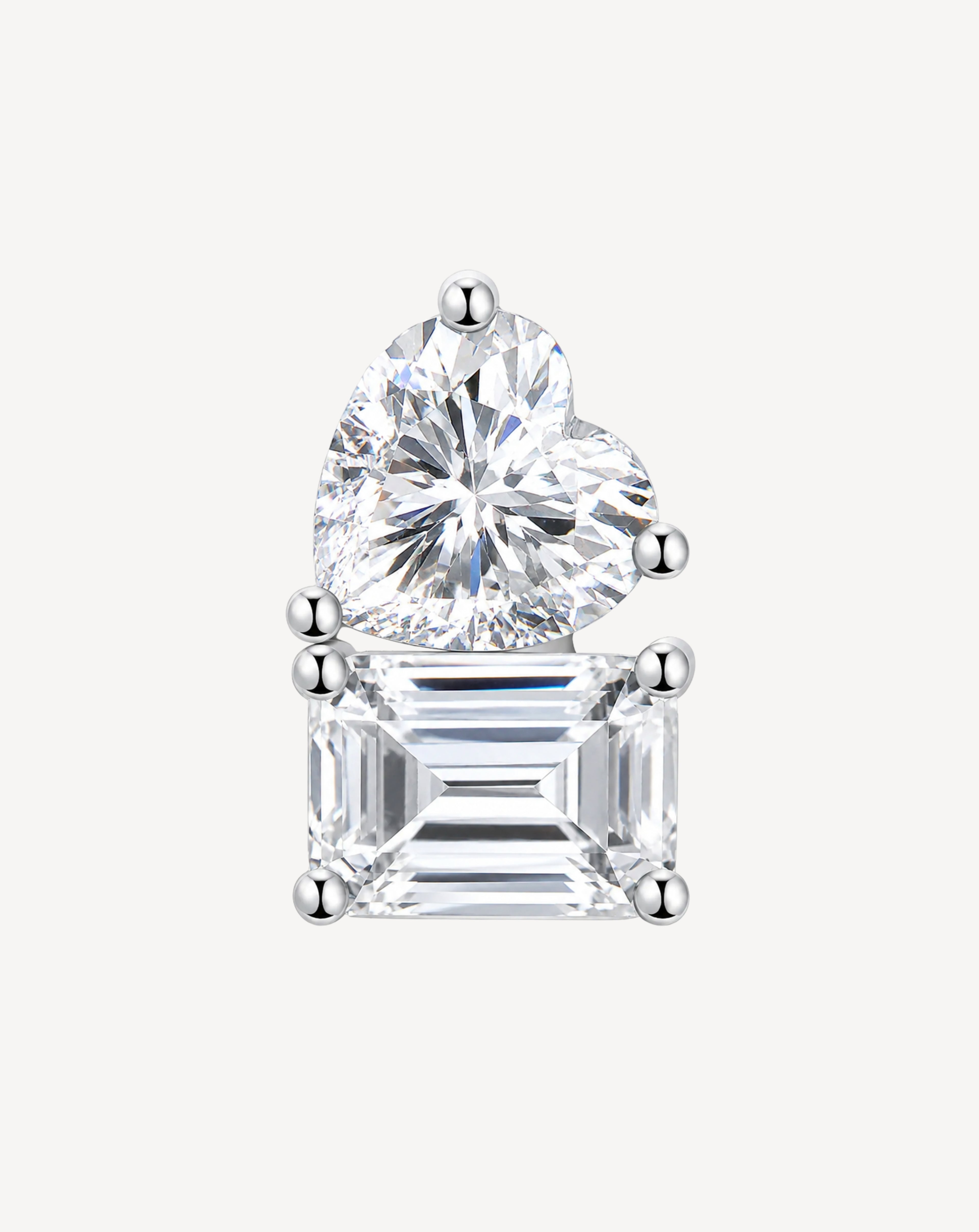 Morganite Stud Earrings | Platinum-Plated S925 Silver