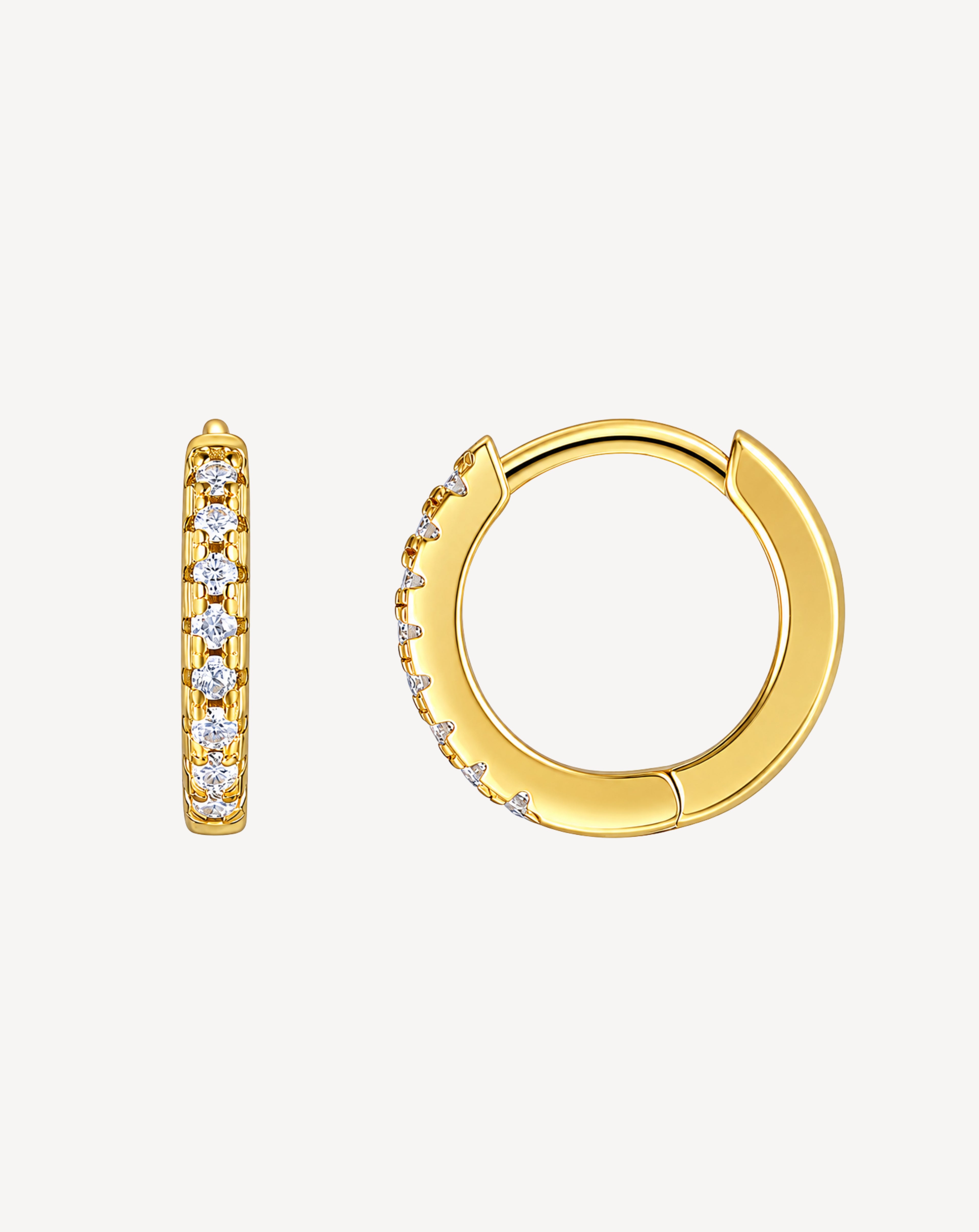 Moissanite Pavé Hoop Earrings | Gold-Plated S925 Silver