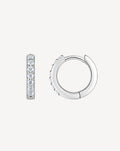 Moissanite Pavé Hoop Earrings | Platinum-Plated S925 Silver