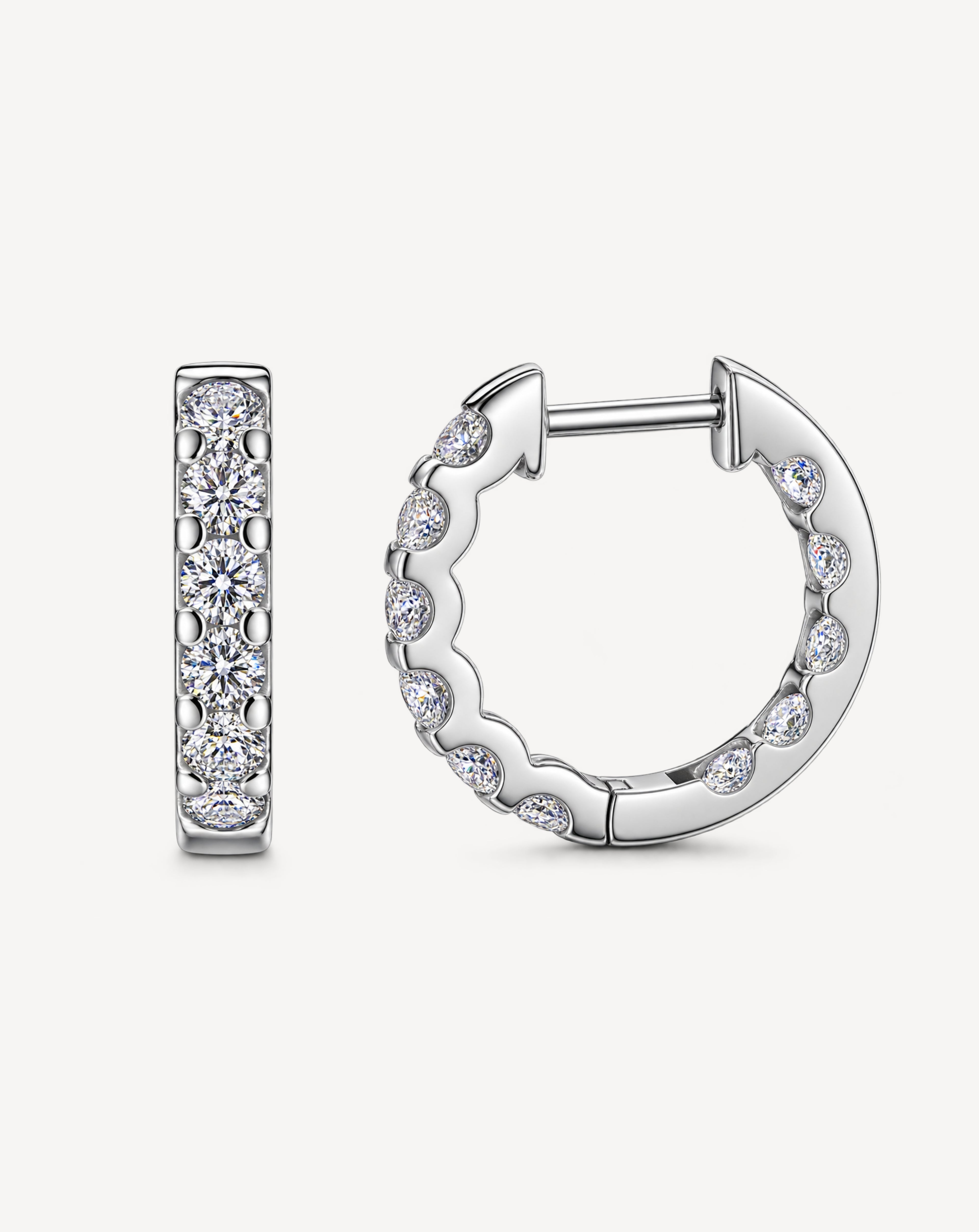 A Luxurious And Fashionable Minimalist Jewelry Earring Set Featuring Top-quality Moissanite Stones, Made Of S925 Silver Electroplated With Platinum.